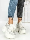 Pantofi Sport Dama cu Platforma 569-18 WHITE | MEI