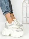Pantofi Sport Dama cu Platforma 569-18 WHITE | MEI