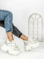 Pantofi Sport Dama cu Platforma 569-18 WHITE | MEI