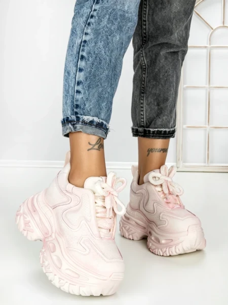 Pantofi Sport Dama cu Platforma 7917-121 PINK | MEI