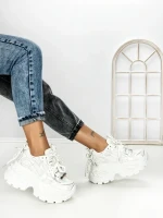 Pantofi Sport Dama cu Platforma 3605 WHITE | MEI