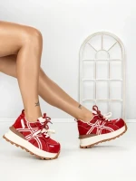 Pantofi Sport Dama din piele naturala 3651 RED | PANTOFUL