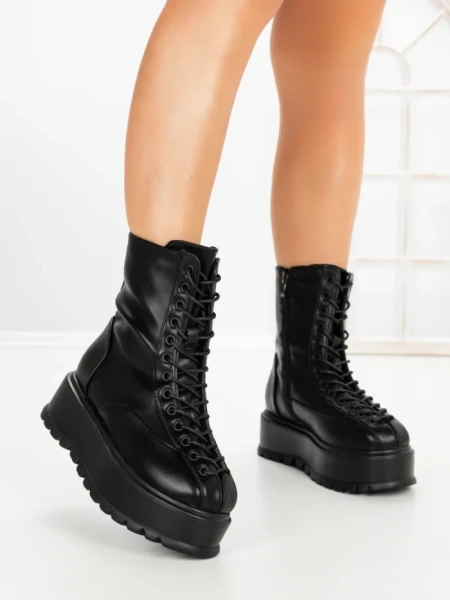 Ghete Dama cu Platforma 3AL77 BLACK | MEI