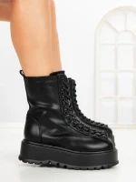 Ghete Dama cu Platforma 3AL77 BLACK | MEI