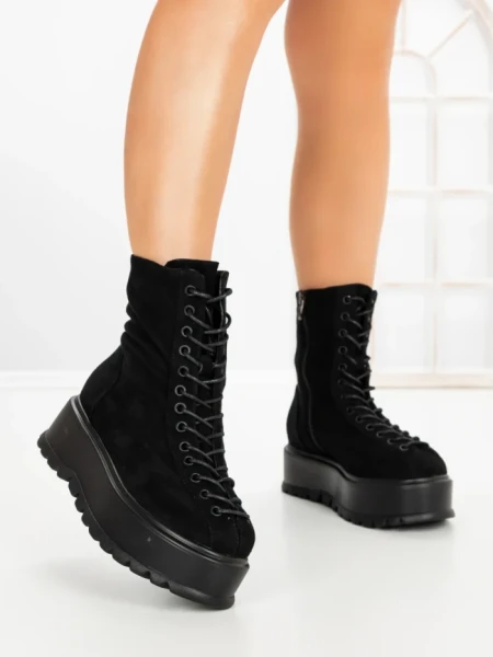 Ghete Dama cu Platforma 3AL77 BLACK | MEI