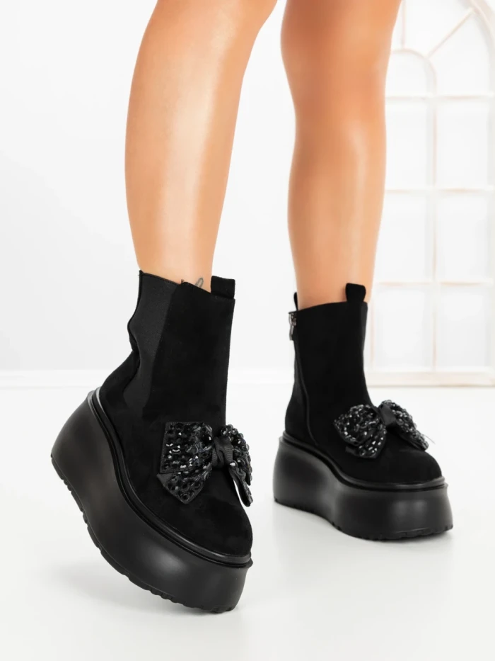 Ghete Dama cu Platforma 56WL10 BLACK | MEI