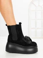 Ghete Dama cu Platforma 56WL10 BLACK | MEI