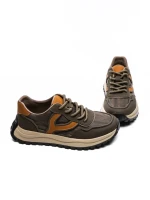 Pantofi Sport Barbati din piele naturala 1010-2 COFFEE-ORANGE | ADVANCER