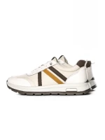 Pantofi Sport Barbati din piele naturala 21835 WHITE-BROWN | ADVANCER