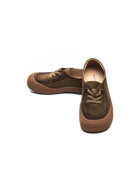 Pantofi Casual Dama din piele naturala 6708 KHAKI | ADVANCER