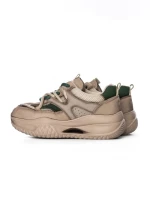 Pantofi Sport Dama din piele naturala 8003 APRICOT-GREEN | FRANCO GERARDO