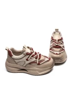 Pantofi Sport Dama din piele naturala 8003 APRICOT-RED | FRANCO GERARDO