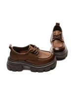 Pantofi Casual Dama din piele naturala KM1606 BROWN | ADVANCER