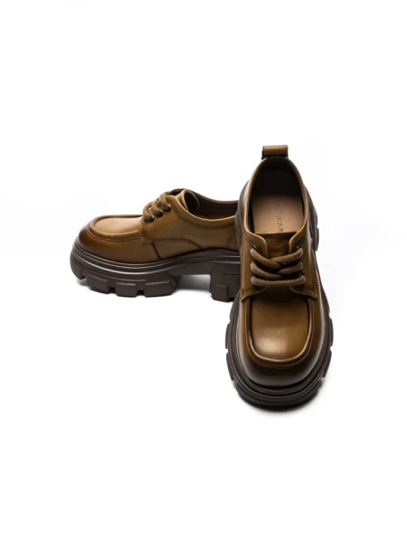 Pantofi Casual Dama din piele naturala KM1606 KHAKI | ADVANCER