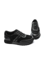 Pantofi Sport Barbati din piele naturala 1-230-77 BLACK | ADVANCER