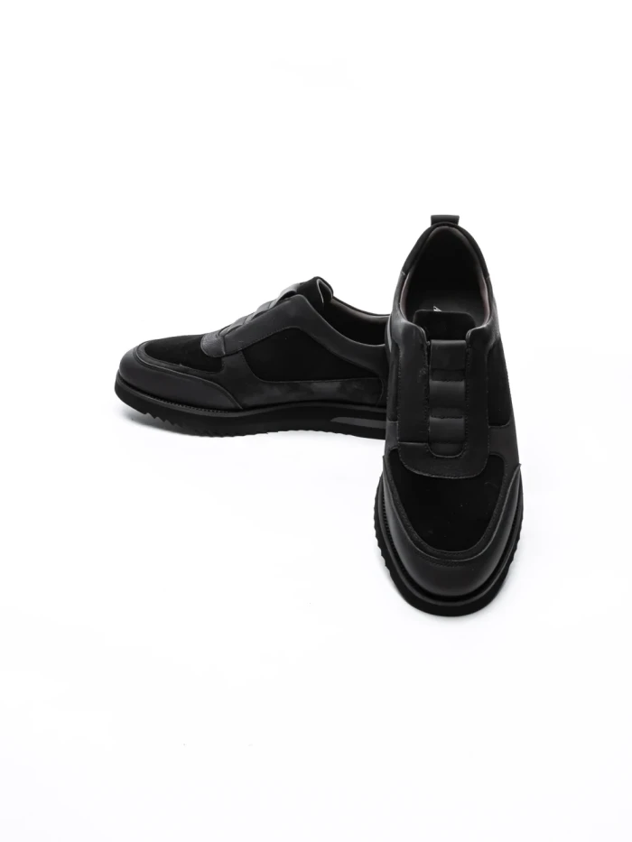 Pantofi Sport Barbati din piele naturala 1-528-70 BLACK | ADVANCER