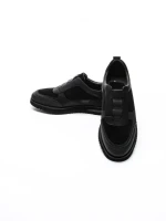 Pantofi Sport Barbati din piele naturala 1-528-70 BLACK | ADVANCER