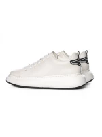 Pantofi Sport Barbati din piele naturala 51191 Alb-Negr... » MeiMei.Ro