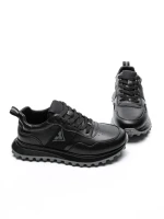 Pantofi Sport Barbati din piele naturala 7058 BLACK-GREY | ADVANCER