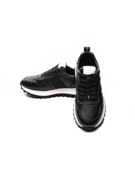 Pantofi Sport Barbati din piele naturala 7058 BLACK-WHITE | ADVANCER