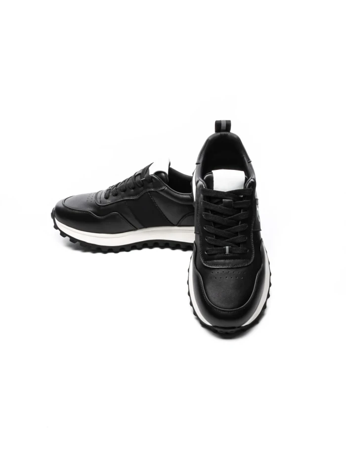 Pantofi Sport Barbati din piele naturala 7058 BLACK-WHITE | ADVANCER