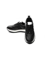 Pantofi Sport Barbati din piele naturala 7058 BLACK-WHITE | ADVANCER