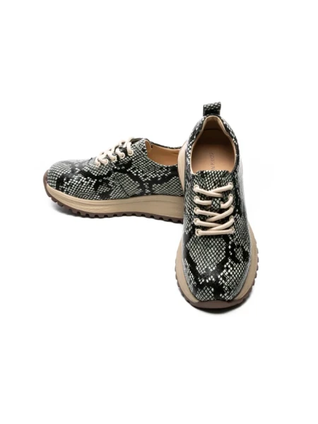 Pantofi Sport Dama din piele naturala 10886 BLACK-GREEN | ADVANCER