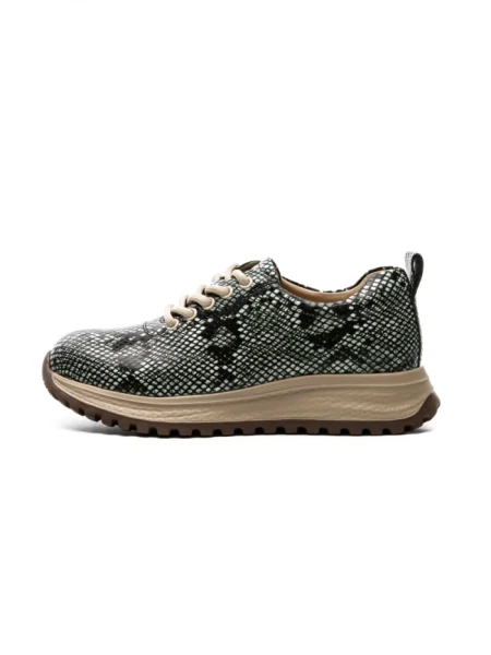Pantofi Sport Dama din piele naturala 10886 BLACK-GREEN | ADVANCER