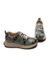 Pantofi Sport Dama din piele naturala 10886 BLACK-GREEN | ADVANCER