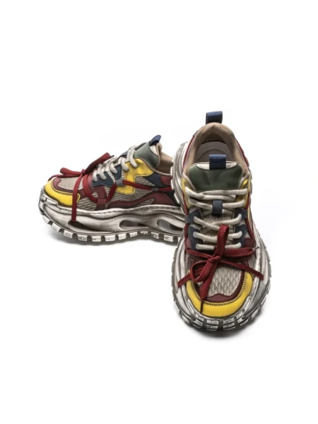 Pantofi Sport Barbati din piele naturala S52369 YELLOW-RED | ADVANCER