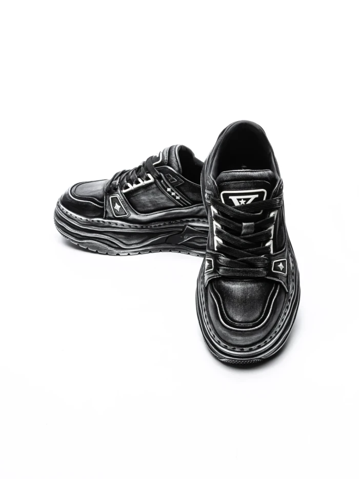 Pantofi Sport Barbati din piele naturala 98512-1 BLACK | ADVANCER