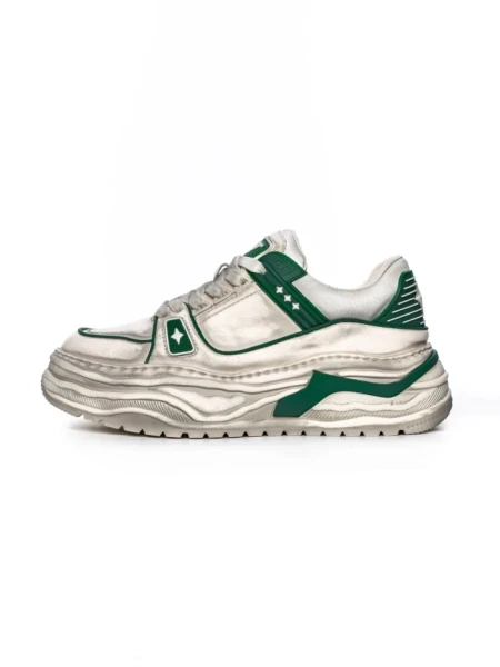 Pantofi Sport Barbati din piele naturala 98512-1 WHITE-GREEN | ADVANCER