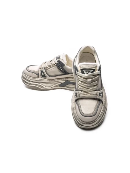 Pantofi Sport Barbati din piele naturala 98512-1 WHITE-GREY | ADVANCER