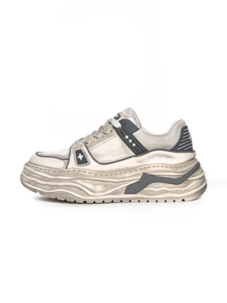 Pantofi Sport Barbati din piele naturala 98512-1 WHITE-GREY | ADVANCER