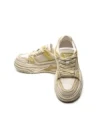Pantofi Sport Barbati din piele naturala 98512-1 WHITE-YELLOW | ADVANCER