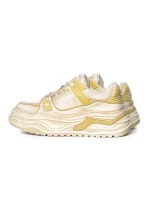 Pantofi Sport Barbati din piele naturala 98512-1 WHITE-YELLOW | ADVANCER