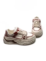 Pantofi Sport Barbati din piele naturala 98512-1 WHITE-RED | ADVANCER