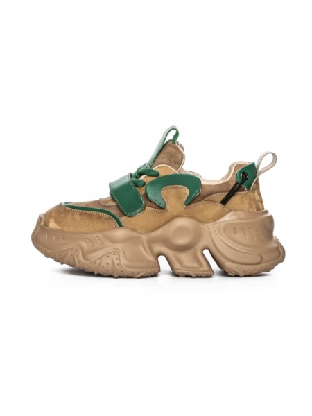 Pantofi Sport Dama din piele naturala HD37872 APRICOT-GREEN | ADVANCER