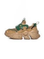 Pantofi Sport Dama din piele naturala HD37872 APRICOT-GREEN | ADVANCER