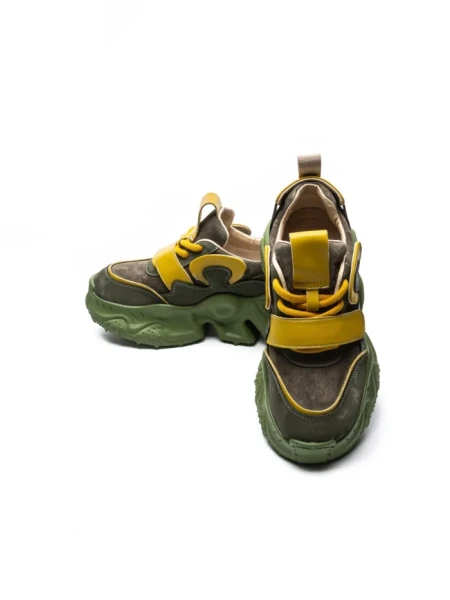 Pantofi Sport Dama din piele naturala HD37872 GREEN-YELLOW | ADVANCER
