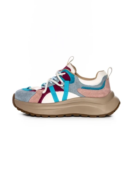 Pantofi Sport Dama din piele naturala HW9256-1 BLUE-RED | FRANCO GERARDO