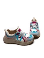 Pantofi Sport Dama din piele naturala HW9256-1 BLUE-RED | FRANCO GERARDO