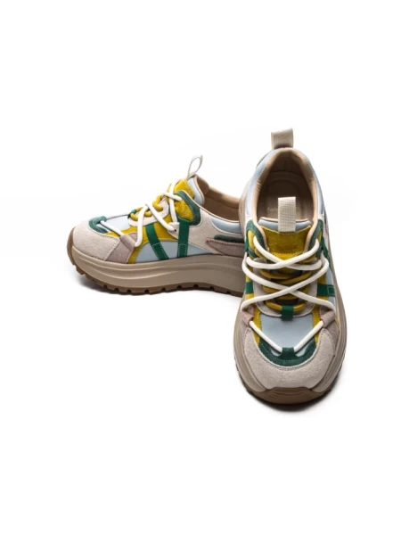Pantofi Sport Dama din piele naturala HW9256-1 CREAM-YELLOW | FRANCO GERARDO