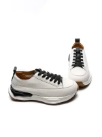 Pantofi Sport Dama din piele naturala BG08 CREAM-BLACK | ADVANCER