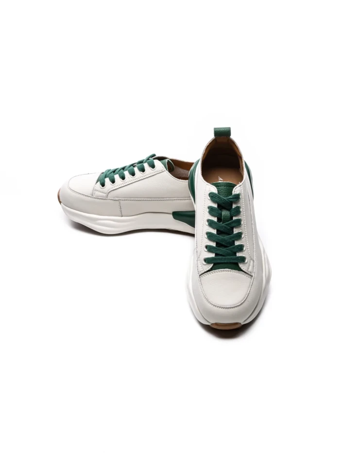 Pantofi Sport Dama din piele naturala BG08 CREAM-GREEN | ADVANCER