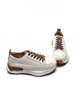 Pantofi Sport Dama din piele naturala BG08 CREAM-COFFEE | ADVANCER