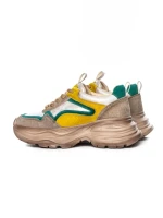 Pantofi Sport Dama din piele naturala HD8685 APRICOT-GREEN | ADVANCER