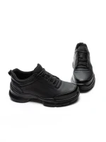 Pantofi Sport Barbati din piele naturala 39600 BLACK | ADVANCER