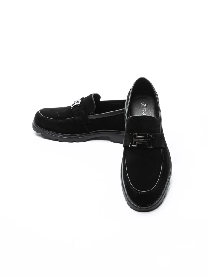 Mocasini Barbati din piele naturala 5NXE79 BLACK | PANTOFUL