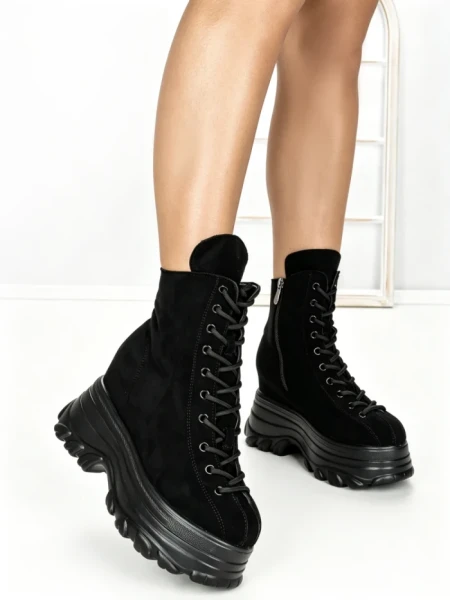Ghete Dama cu Platforma 68WL7 BLACK | MEI